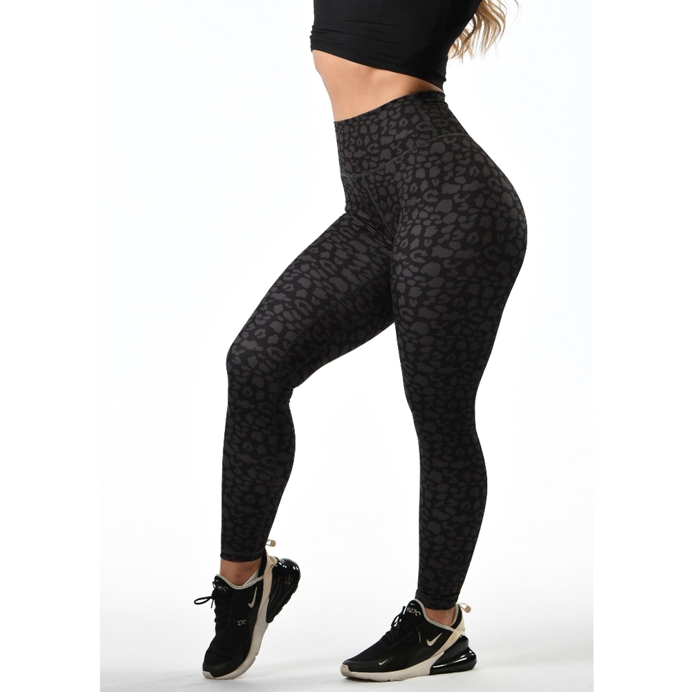 Black Leopard Pocket Leggings - Shein Activewear